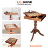 18" 3-IN-1 Chess Checkers Backgammon Table Combo Game Table Furniture Set