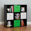 Black 9 Cube Kids Green & White Toy/Games Storage Unit Girls/Boys Bedroom Shelf