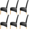 6Pcs PU Leather XL Stretch Dining Chair Cover Slipcover Banquet Party Waterproof
