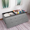 Fine Linen Folding Storage Ottoman Pouffe Seat Foot Stool Storage Box Bench UK
