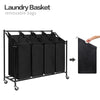 75L Laundry Sorter Cart Hamper Basket Rolling Clothes Bin Trolley on Wheels UK