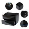 High Gloss Bedside Table Chest of 2 Drawers Nightstand Cabinet LED Light Black