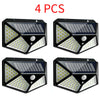 100 LED Solar Powered PIR Motion Sensor Wall Lights Outdoor Garden Security Lamp