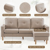 3 Seater Sofa Corner Sofa Modern Fabric Upholstered Sofa Couch w/ Footrest Beige