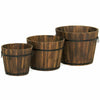 Wooden Flower Pots Planter Round Garden Flower Pot Outdoor Home