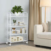 3/4 Tier Slim Kitchen Food Storage Trolley Cart Rack Tray Shelf Rolling Wheel