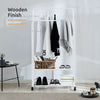 Metal Clothes Double Rail Rolling Garment Heavy Duty Hanging Rack Shelf Display