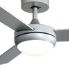 Sliver Metal LED Ceiling Fan Light 3 Dimmable Color Remote Control Bedroom Decor