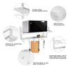 Microwave Oven Rack Holder Stand Organizer Aluminum Wall Storage Shelf Hooks
