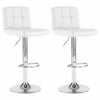 2x Chrome & Height Adjust Swivel Faux Leather Kitchen Breakfast Bar Stool