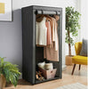 High Quality Double Canvas Wardrobe With Opening Doors Grey