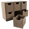 Desktop 6 Drawer Storage Accessories Organiser MDF Wood Box Home Office Unit