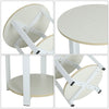 2 Tier Round Side Table Bedside Table End Table Nightstand Storage Shelf Stand