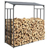 187cm Metal Garden Shelter Canopy Roof Outdoor Wooden Shed Firewood Storage Rack