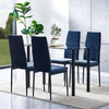Set of 4 Velvet Dining Chairs Padded Seat Metal Legs Kitchen Dining Room Home BN