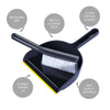 Black Brush Set DUST PAN Soft Bristles Brush And Quality Strong Dustpan