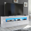 Modern 125/145 High Gloss &Matt White TV Unit Stand Cabinet LED Lights CL03or13