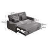 2 Seater Pull-Out Reversible Chaise Sofa Bed Fabric Sleeper Bed w/Wheels &Pillow