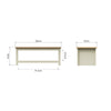 Modern Coffee Table Living Room Tea Shelf Storage Oak Top Cream