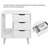 Small Bedside Table Cabinet Side End Table Nightstand Storage Organizer White