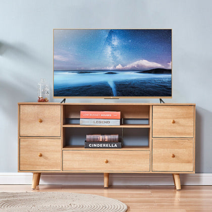 TV Stand Unit Cabinet Beside Sideboard End Standing Table w/ Drawers Living Room