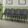 Set of 2 Velvet Dining Chairs Soft Padded Seat Metal Legs Modern Office Kitchen