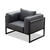 Faux Leather Sofa Upholstered Armchair with Thick Cushion Living Room Grey New