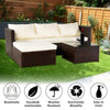 Rattan Garden Furniture Set Corner Lounge Sofa Table Outdoor Dining Bench Brown