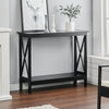 Wooden Console Table 2 Tier Hallway Living Room Side Table Storage Bottom Shelf