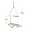 Boho Wall Hanging Shelf With Rope Tapestry Macrame 2 Tier Oak White Wood Shelves