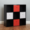 Black 9 Cube Kids Red & White Toy/Games Storage Unit Girls/Boys Bedroom Shelves