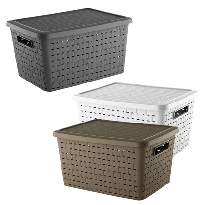 75L Extra Large Storage Container Box Plastic Rattan Bin Home Bedroom Bathroom