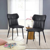 2X Black Dining Chairs Faux Leather Metal Leg Kitchen Chairs Home&Restaurant