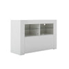 Modern White TV Unit Cabinet Stand High Gloss Doors Storage with RGB LED Lights