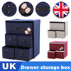 Fabric Storage Box with Handle Drawer Organiser Folding Container for Socks Bras