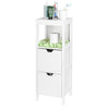 Bathroom Floor Cabinet with Drawers Wooden Storage Unit Adjustable Shelves