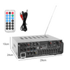 Digital Power Amplifier Bluetooth Stereo HiFi Audio 2CH USB SD FM Sound Car Home