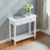 Chic 2 Drawer Console Table Hallway Desk Wooden Storage Shelf Dresser Desk White