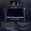 Gaming Table LED Black Computer Racing Desk RGB with Cup Holder Headphone Hook