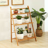 Bamboo Wooden Shelf Plant Stand Folding Multi Tier Ladder Storage Indoor Outdoor