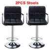 1/2pcs Faux Leather Bar Stools Breakfast Kitchen Chair Chrome Swivel Bar Stools