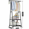 Heavy Duty Clothes Rail Rack Storage Shelf Garment Display Hanging Stand +Wheel