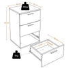 Modern Bedside Table Storage Nightstand Cabinet w/ 3 Drawers Bedroom Furniture