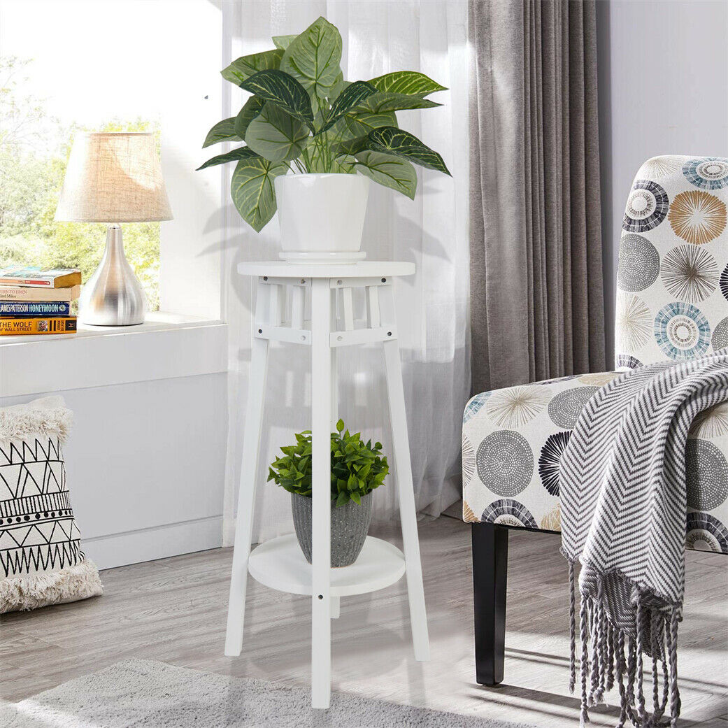 31" Tall Bedside Tables Narrow White Nightstand with Shelf Slim Hallway Table x2
