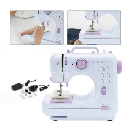 Electric Sewing Machine Portable Sewing 2 Speed Foot Pedal LED 12 Stitches DIY