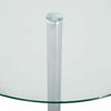 Small Glass Dining Table Round Kitchen Breakfast Bar Pedestal Metal Space Saving