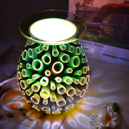 Aroma Electric Wax Melt Burner Firework Glass Lamp Night Light Diffuser Warmer