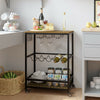 Serving Trolley Kitchen Trolley Cart, Wine Rack Storage Shelf, Lockable Wheels