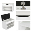 Shoe Rack Wooden Storage Bench Ottoman Shoes Cabinet Padded Seater with Cushion