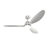 Modern 52" LED Ceiling Fan with Dimmable Light Reversible Blades 6 Speed Silver